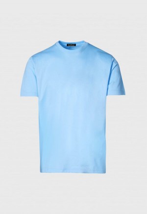 Paul Stuart Jersey T-Shirt Light Blue | NZ_PAUL97202