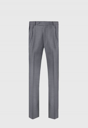 Paul Stuart Light Grey Super 110s Grey | NZ_PAUL19154
