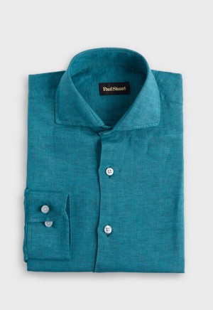 Paul Stuart Linen Dark Green | NZ_PAUL80290