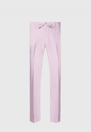 Paul Stuart Linen Drawstring Light Pink | NZ_PAUL72152