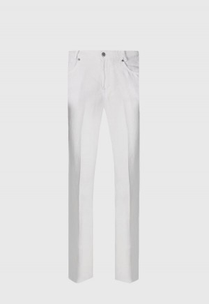 Paul Stuart Linen Five Pocket White | NZ_PAUL26717