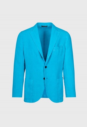 Paul Stuart Linen Garment Dyed Turquoise | NZ_PAUL86475