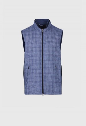 Paul Stuart Linen Plaid Blue | NZ_PAUL23527