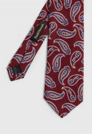 Paul Stuart Linen & Silk Summer Paisley Red | NZ_PAUL13057