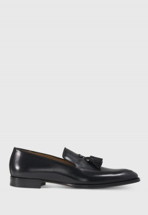 Paul Stuart Major Leather Tassel Black | NZ_PAUL23487