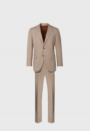 Paul Stuart Mélange Tan All Year Wool Brown | NZ_PAUL43202