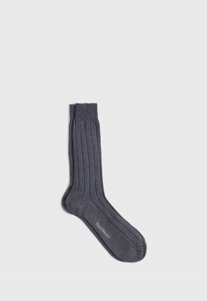 Paul Stuart Mercerized Cotton Ribbed Grey | NZ_PAUL61650