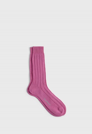Paul Stuart Mercerized Cotton Ribbed Pink | NZ_PAUL85055