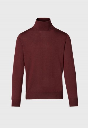 Paul Stuart Merino Wool Turtleneck Burgundy | NZ_PAUL43500