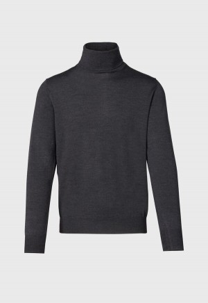 Paul Stuart Merino Wool Turtleneck Grey | NZ_PAUL64193