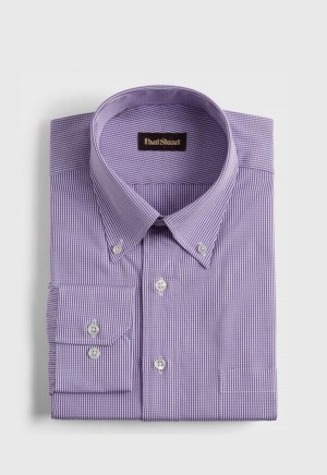 Paul Stuart Micro Gingham Check Purple | NZ_PAUL96770