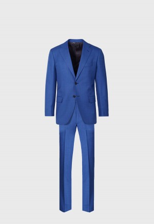 Paul Stuart Mid Blue All Year Wool Suit Blue | NZ_PAUL79163