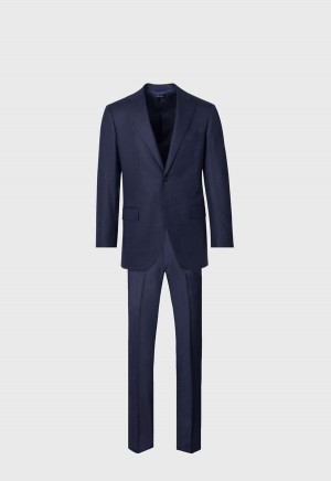 Paul Stuart Nailhead Wool Andrew Navy | NZ_PAUL52007