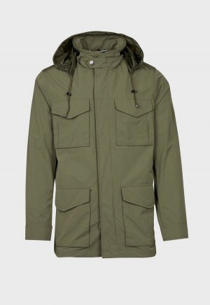 Paul Stuart Nylon Field Jacket Olive | NZ_PAUL23554