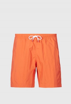 Paul Stuart Nylon Solid Color Swim Trunk Orange | NZ_PAUL72350