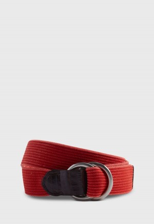 Paul Stuart O-Ring with Crocodile Tabs Red | NZ_PAUL91744