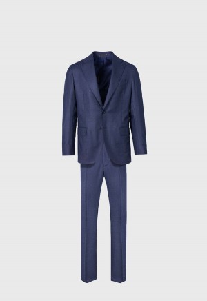 Paul Stuart Plaid Soft Shoulder Navy | NZ_PAUL35741