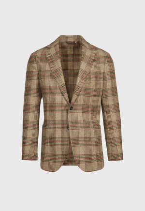 Paul Stuart Plaid Wool Soft Constructed Brown / Green | NZ_PAUL51657