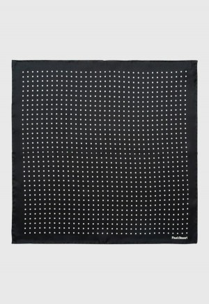 Paul Stuart Printed Silk Dot Black / Cream | NZ_PAUL94723