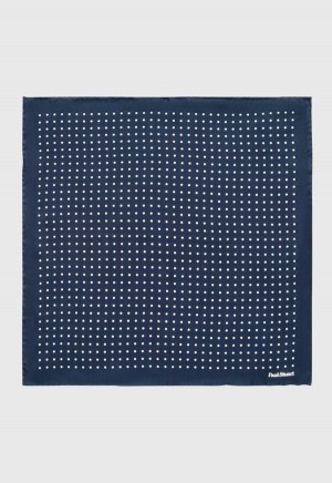 Paul Stuart Printed Silk Dot Navy / Cream | NZ_PAUL23739