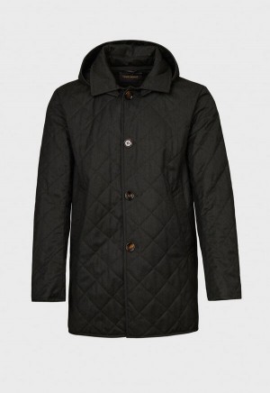 Paul Stuart Quilted Barn Coat with Hood Green | NZ_PAUL81086