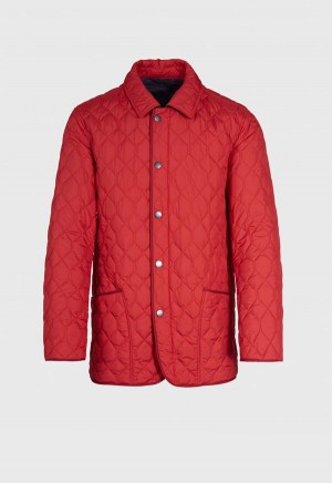 Paul Stuart Quilted Barn Jacket Red | NZ_PAUL63560