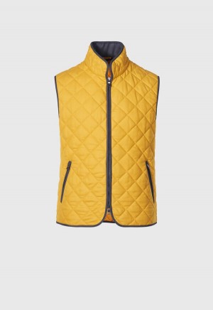 Paul Stuart Quilted Wool Flannel Gold | NZ_PAUL26071