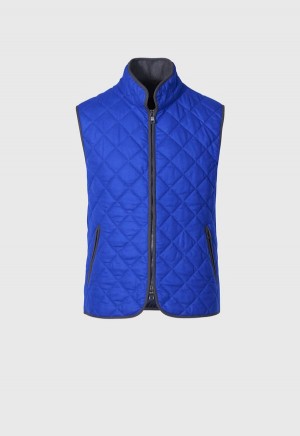 Paul Stuart Quilted Wool Flannel Royal Blue | NZ_PAUL80600