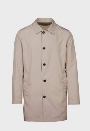 Paul Stuart Reversible Microfiber Trench Khaki | NZ_PAUL47896