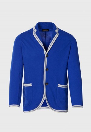 Paul Stuart Rowing Knit Blazer Blue | NZ_PAUL39674