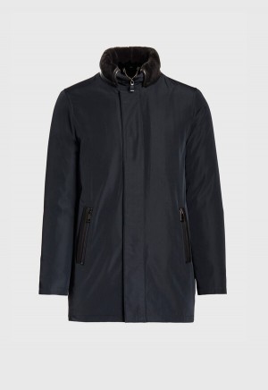 Paul Stuart Shearling Rain Navy | NZ_PAUL96887