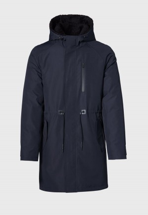 Paul Stuart Sheepskin Lined Nylon Navy | NZ_PAUL96872