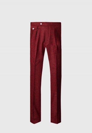 Paul Stuart Shetland Wool French Pleat Red | NZ_PAUL21513