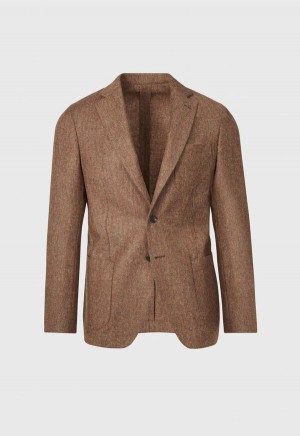 Paul Stuart Shetland Wool Tweed Brown | NZ_PAUL44202