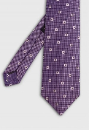 Paul Stuart Silk Jacquard Spaced Diamond Pink | NZ_PAUL71858