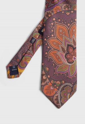 Paul Stuart Silk Paisley Print Gold | NZ_PAUL89082