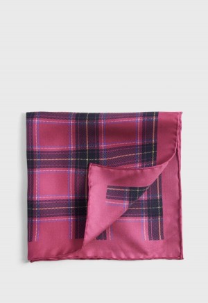 Paul Stuart Silk Plaid Print Red | NZ_PAUL39908