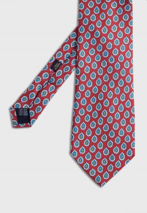 Paul Stuart Silk Twill Allover Pine Red | NZ_PAUL45730