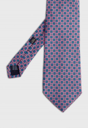 Paul Stuart Silk Twill Floral Medallion Pink | NZ_PAUL23625