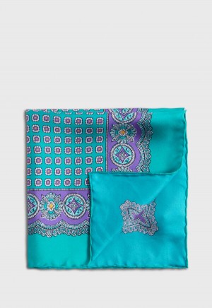 Paul Stuart Silk Twill Medallion Mint | NZ_PAUL42597