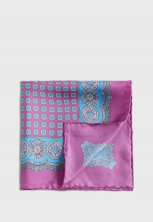 Paul Stuart Silk Twill Medallion Purple | NZ_PAUL22351