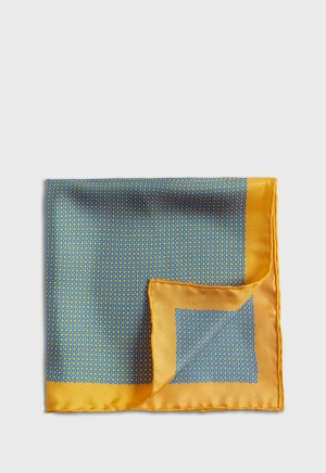 Paul Stuart Silk Twill Micro Medallion Yellow | NZ_PAUL71091