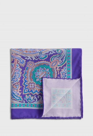 Paul Stuart Silk Twill Paisley Purple | NZ_PAUL82477