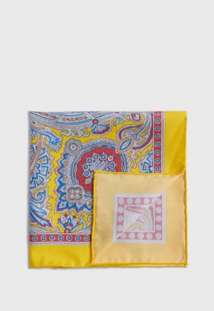 Paul Stuart Silk Twill Paisley Yellow | NZ_PAUL23296