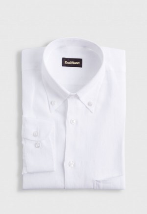 Paul Stuart Solid Linen White | NZ_PAUL54912