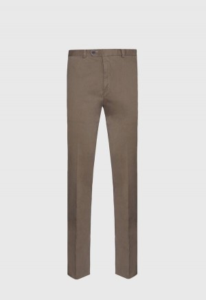 Paul Stuart Solid Mocha Plain Front Beige | NZ_PAUL60969