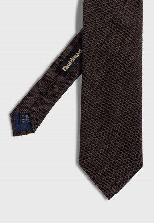 Paul Stuart Solid Silk Garza Brown | NZ_PAUL68311