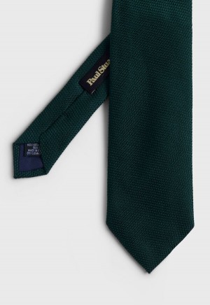 Paul Stuart Solid Silk Garza Dark Green | NZ_PAUL61939