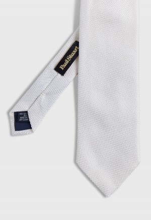 Paul Stuart Solid Silk Garza White | NZ_PAUL23637