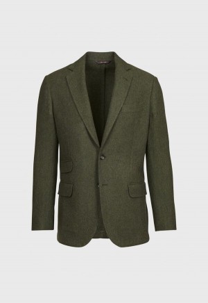 Paul Stuart Solid Wool Soft Constructed Olive | NZ_PAUL20890